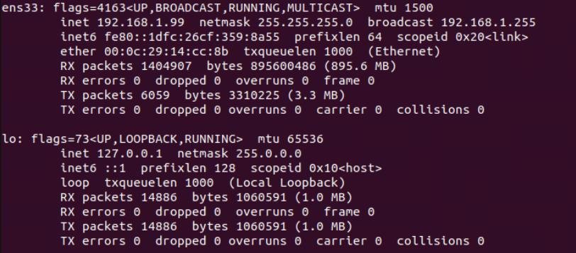 ifconfig output