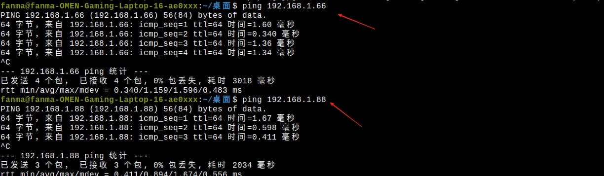 ping result