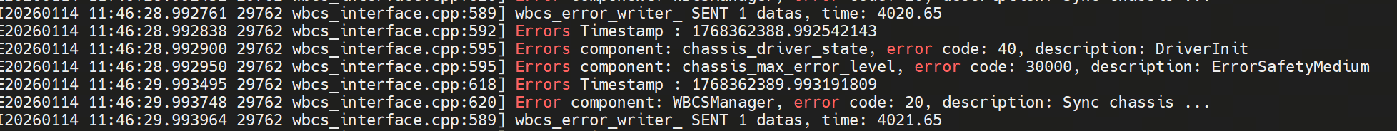 Chassis Service Error Chassis Service Error